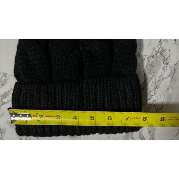 Liz Claiborne Womens  Black Cable Knit Beanie Hat One Size Polyester - Picture 3 of 5